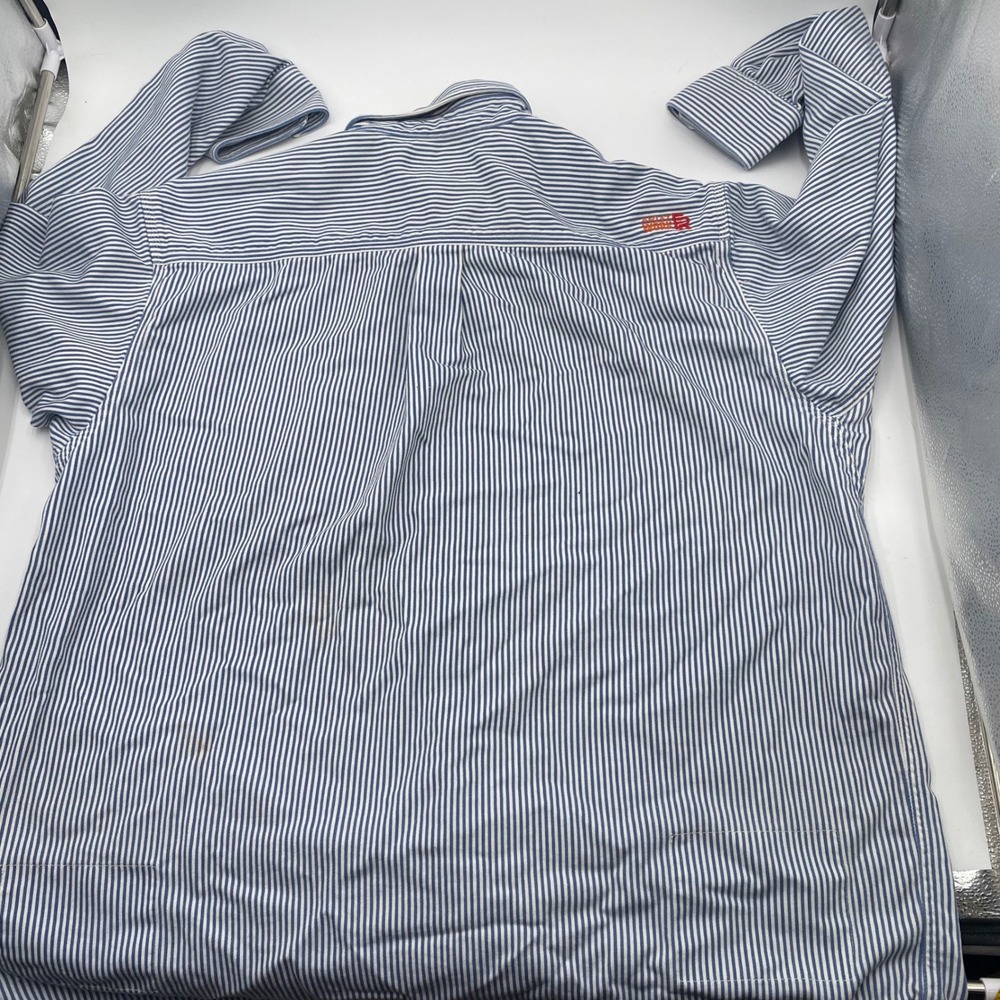 Ariat Work FR Striped Button Down Shirt Mens XL Blue White Flame Resistant NFPA - Picture 10 of 11